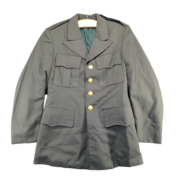 U.S. Army Men's Coat Green Size 36R Poly Wool Blend Dress Uniform Military - Picture 1 of 14